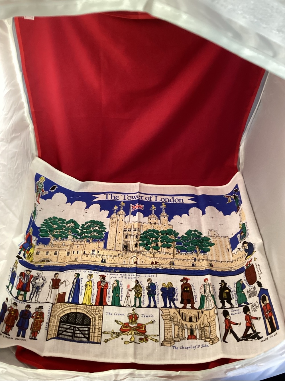 The Tower of London Printed Tea Towel by Picturemaps Hasthings Made in England